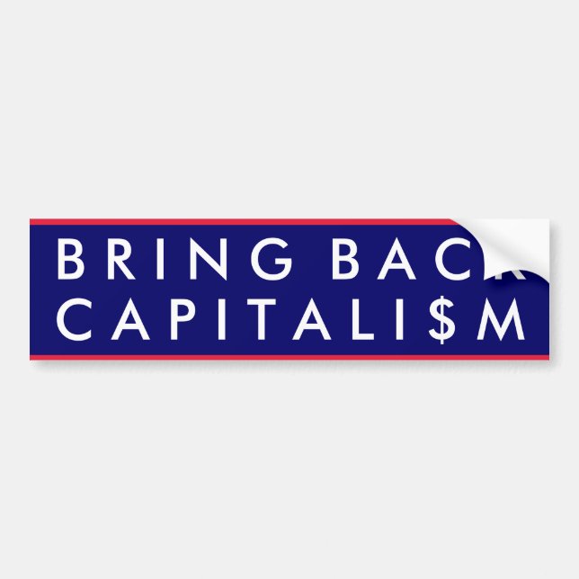 Pegatina Para Coche Traiga detrás el capitalismo (Frente)