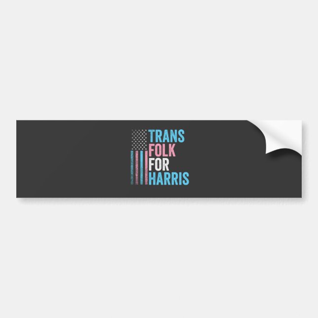 Pegatina Para Coche Trans Folk Para Harris Election Transgender LGBT (Frente)