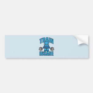 Pegatina Para Coche TREN INSANE Kawaii Weightlifter Diciembre entrenam