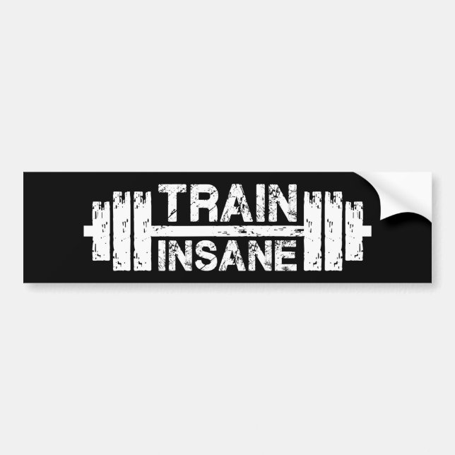 Pegatina Para Coche Tren loco - Barbell, Gym, Workout Inspirador (Frente)