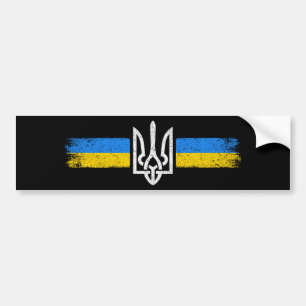 Pegatina Para Coche Tridente de Ucrania - Símbolo de bandera de Ucrani