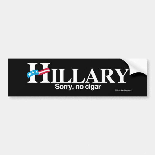 Pegatina Para Coche Triste ningún cigarro - Anti-Hillary - blanco - (Frente)