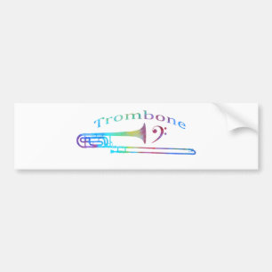 Pegatina Para Coche Trombone con el Clef bajo