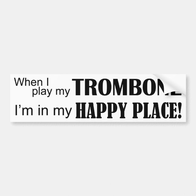 Pegatina Para Coche Trombone Happy Place (Frente)