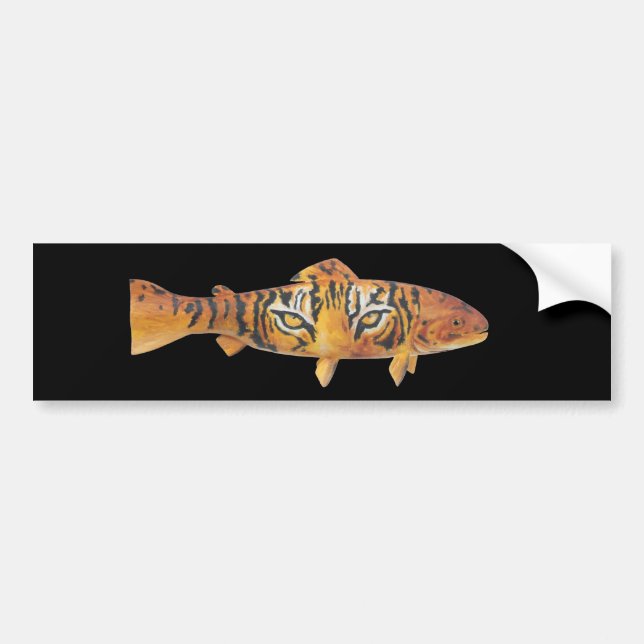 Pegatina Para Coche Trucha Bumpersticker del tigre (Frente)