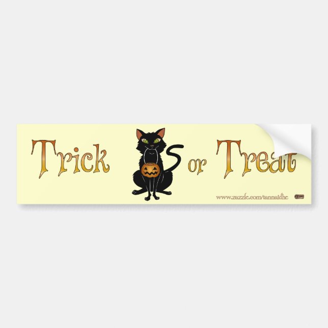 Pegatina Para Coche Truco o trato a Kitty (Frente)