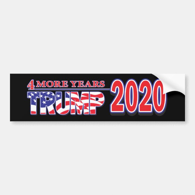 Pegatina Para Coche Trump 2020 4 años más (Frente)