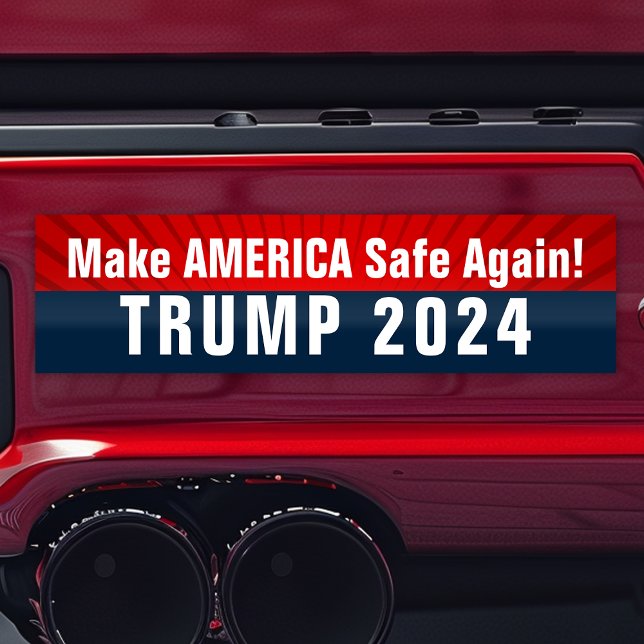 Pegatina Para Coche Trump 2024 hace que Estados Unidos vuelva a estar  (trump 2024 bumper sticker make america safe again
)