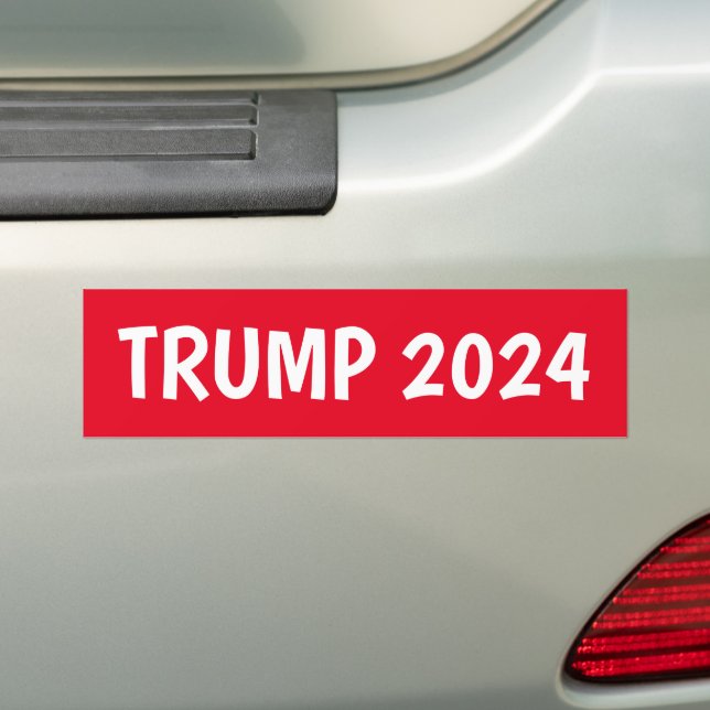 PEGATINA PARA COCHE TRUMP 2024 ROJO BUMPER STICKER (en coche)