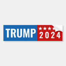 Trump 2024 Rojo y Azul con estrellas