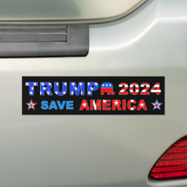 PEGATINA PARA COCHE TRUMP 2024 SAVE AMÉRICA