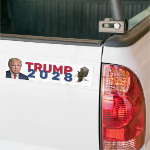 Pegatina Para Coche Trump 2028 Texto con águila calva