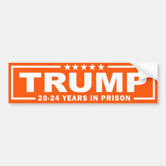 Pegatina Para Coche TRUMP 20 - 24 años en prisión - Anti-Trump (Frente)
