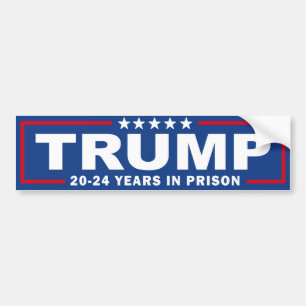 Pegatina Para Coche TRUMP 20 - 24 años en prisión - Anti-Trump