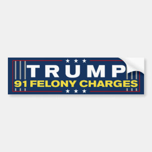 Pegatina Para Coche Trump 91 fue acusado de delitos contra Trump