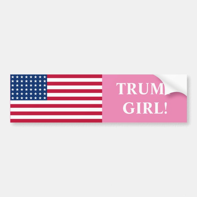 Pegatina Para Coche Trump Chica Bumper Sticker (Frente)