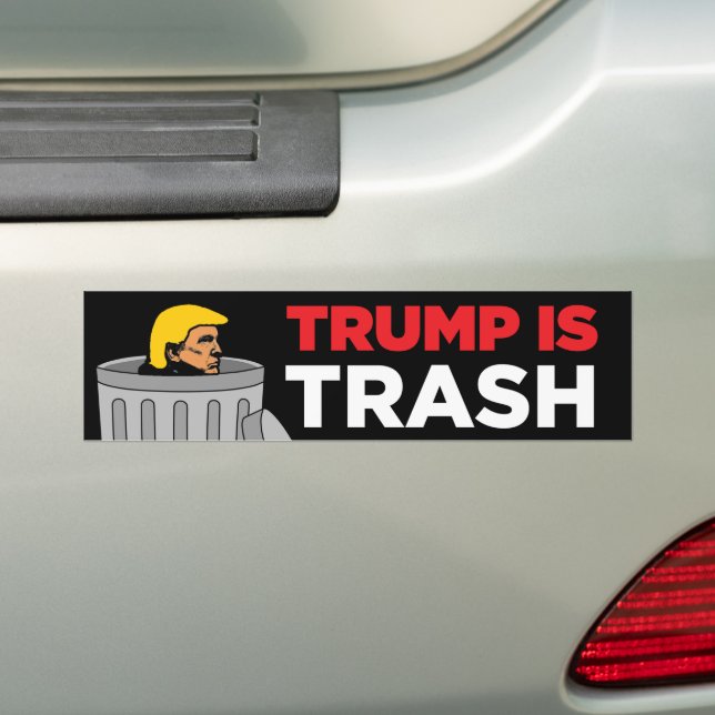 Pegatina Para Coche Trump es basura contra Trump (en coche)
