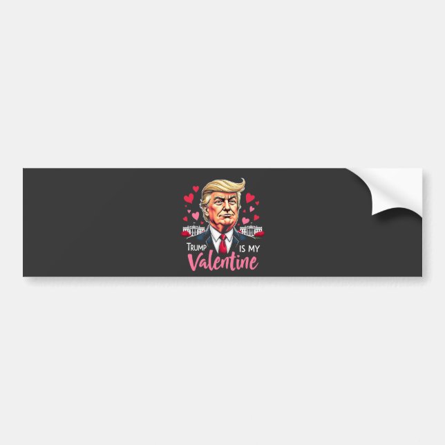 Pegatina Para Coche Trump es mi presidente en San Valentín (Frente)