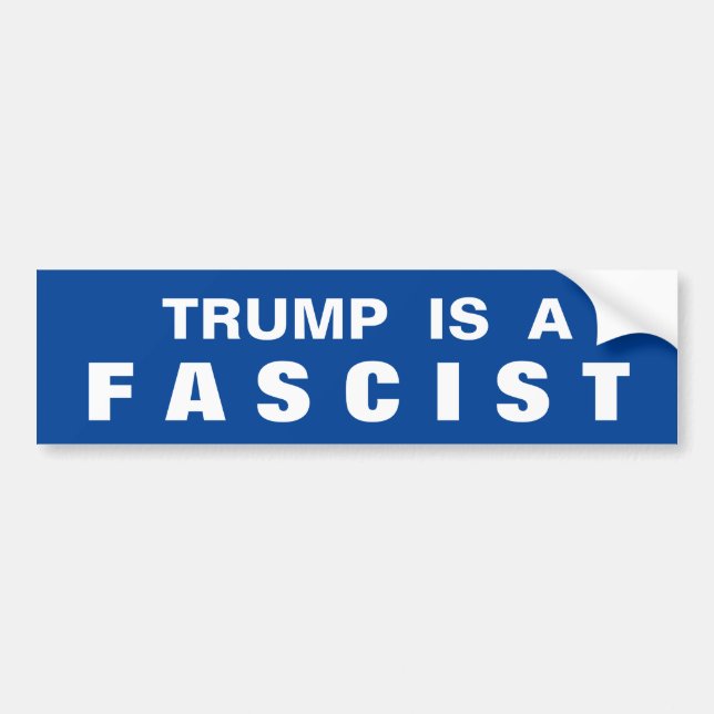 PEGATINA PARA COCHE TRUMP IS A FASCIST (Frente)