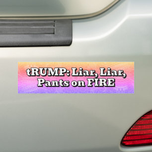 Pegatina Para Coche tRUMP: Lágrimas, mentirosos, pantalones en llamas