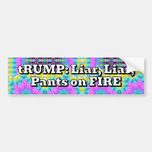 Pegatina Para Coche tRUMP: Lágrimas, mentirosos, pantalones en llamas