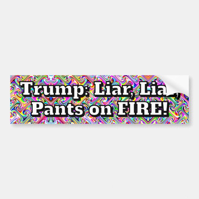 Pegatina Para Coche Trump: Liar, Liar, Pants on FIRE! (Frente)