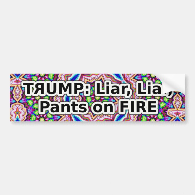Pegatina Para Coche Trump liar liar pants on fire bumper sticker (Frente)