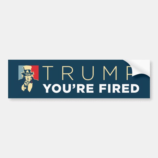 Pegatina Para Coche "Trump, te despiden" Tío Sam Bumper Sticker (Frente)