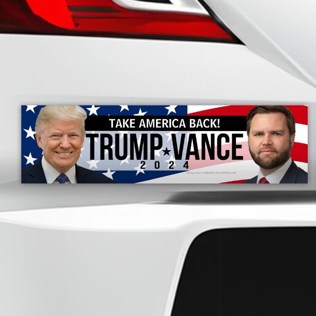 Pegatina Para Coche Trump Vance 2024 Devolver a Estados Unidos. Foto (take america back trump vance 2024 bumper sticker car decal)