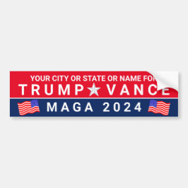 Pegatina Para Coche Trump Vance 2024 MAGA Bandera Azul Rojo Personaliz