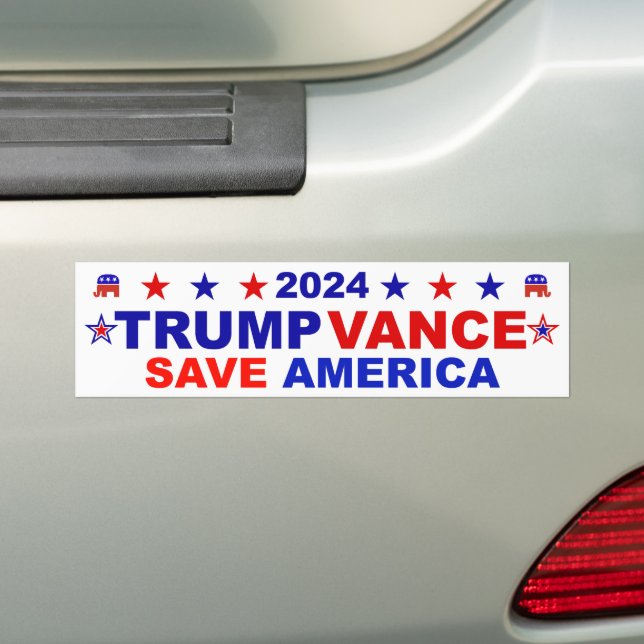 Pegatina Para Coche Trump Vance 2024 Save America (en coche)