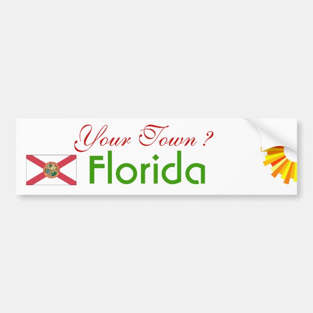 Pegatina Para Coche Tu ciudad - FLORIDA BUMPER STICKER (Frente)