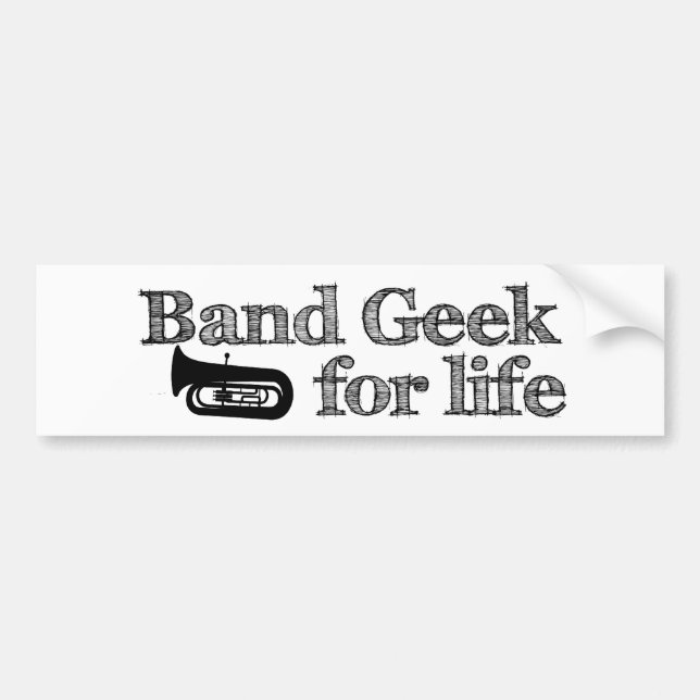 Pegatina Para Coche Tuba Band Geek (Frente)