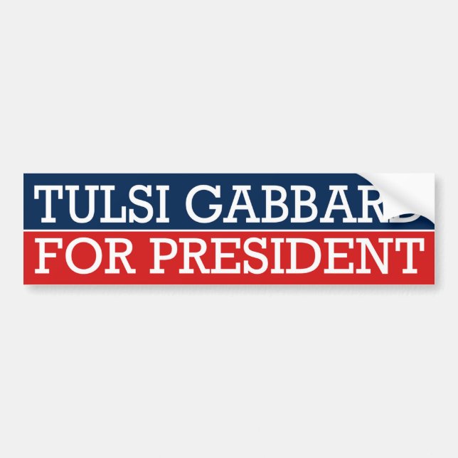Pegatina Para Coche Tulsi Gabbard para el presidente (Frente)