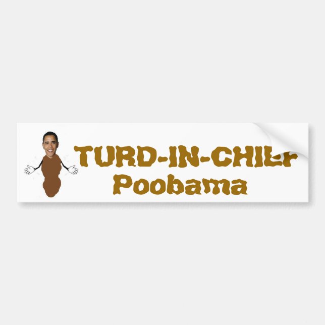 Pegatina Para Coche TURD-IN-CHIEF, Poobama (Frente)