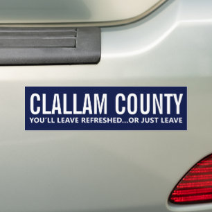 Pegatina Para Coche Turismo con Humor en el Condado de Clallam