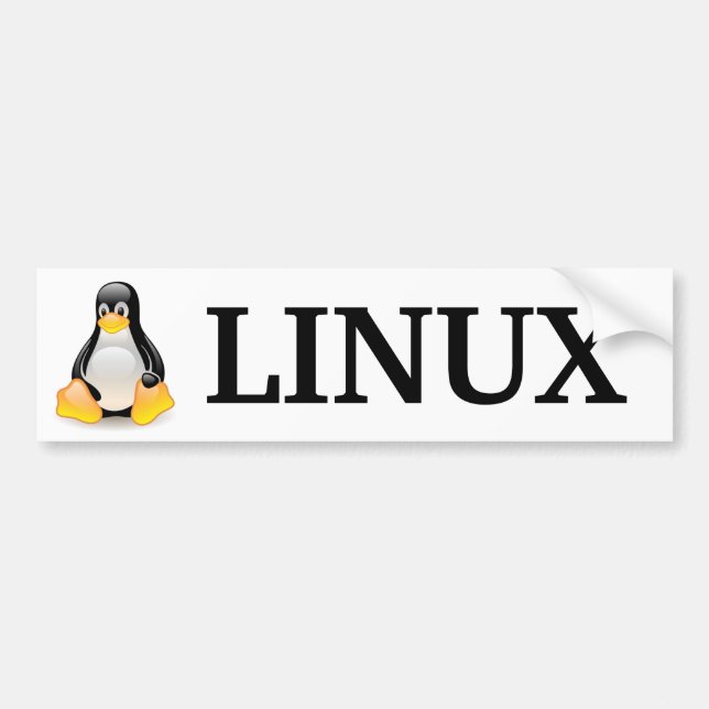 Pegatina Para Coche Tux con Linux (Frente)