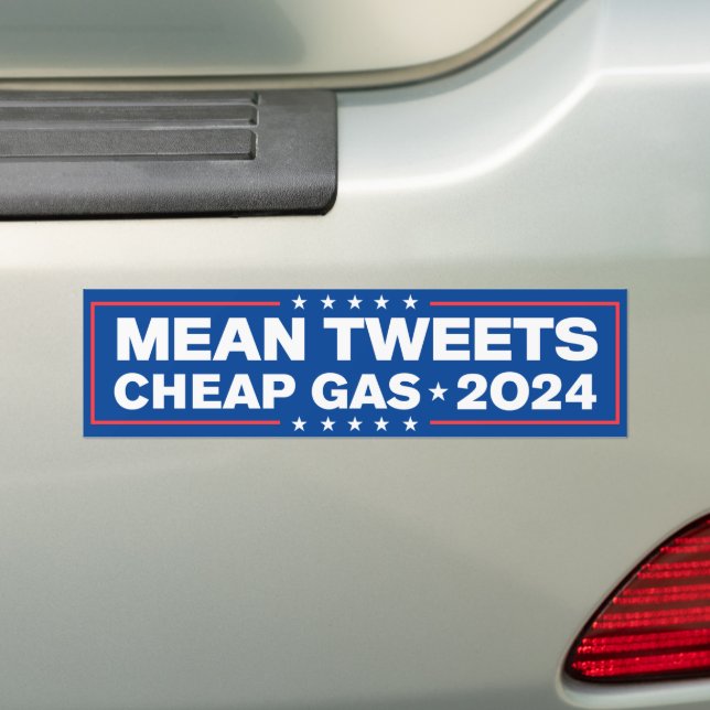 Pegatina Para Coche Tweets medios de gas barato Trump 2024 (en coche)