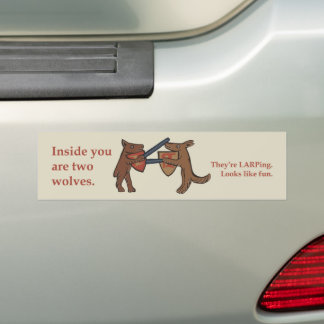 Pegatina Para Coche Two Medieval Wolves Bumper Sticker