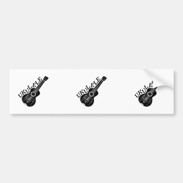 Pegatina Para Coche Ukulele Mensajes De Texto E Imagen (Frente)