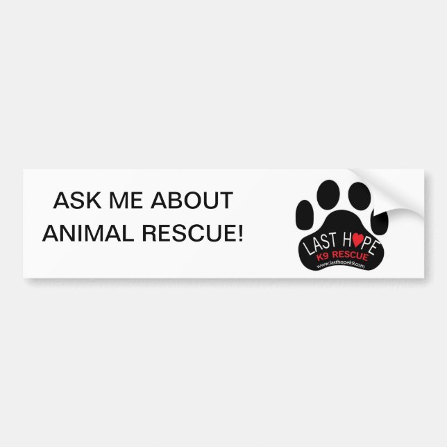 Pegatina Para Coche Última esperanza K9 Rescue Bumper Sticker - Rescat (Frente)