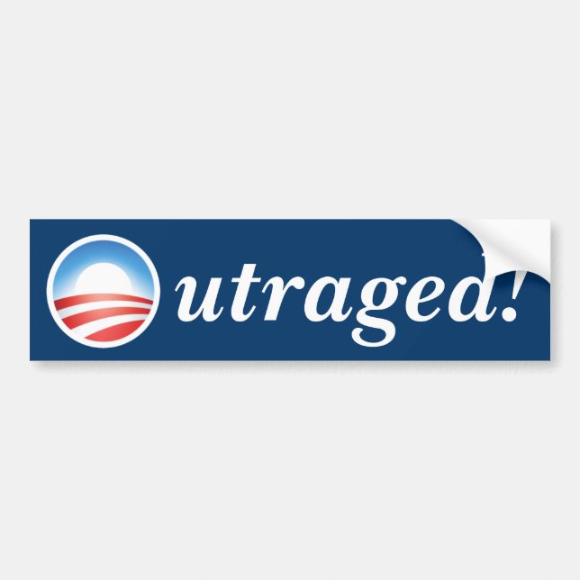Pegatina Para Coche ¡Ultrajado! NObama Bumpersticker (Frente)