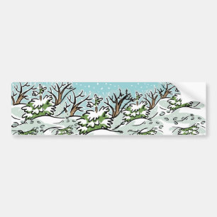 Pegatina Para Coche Un bosque de nieve -