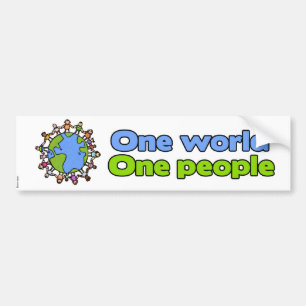 Pegatina Para Coche un bumpersticker de las personas del mundo uno