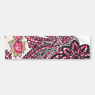 Pegatina Para Coche Un diseño paisajístico decorativo con un rojo inte