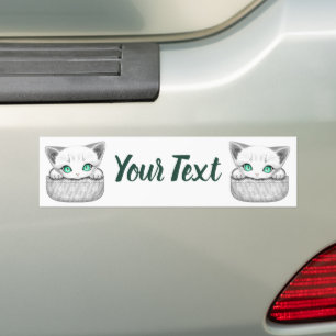Pegatina Para Coche Un gato lindo y juguetón al máximo desde un bolsil
