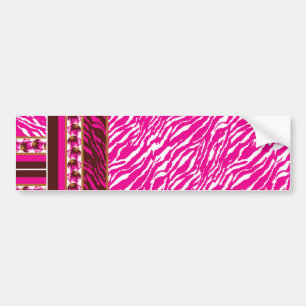 Pegatina Para Coche Un intrincado patrón floral en rosa y blanco, arte
