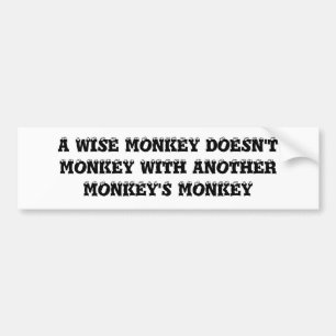PEGATINA PARA COCHE UN MONO SABIO NO MONKEY CON OTRO MONKE…
