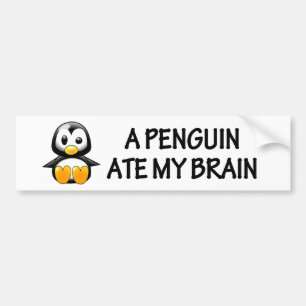 Pegatina Para Coche Un pingüino comió mi cerebro