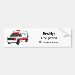 Pegatina Para Coche Una ambulancia roja curada van personalizado